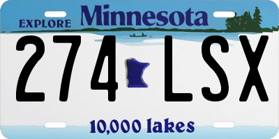 MN license plate 274LSX