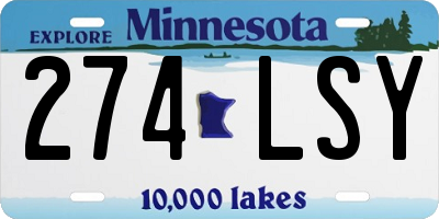 MN license plate 274LSY