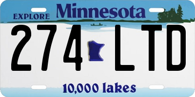 MN license plate 274LTD