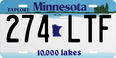 MN license plate 274LTF