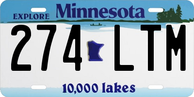 MN license plate 274LTM
