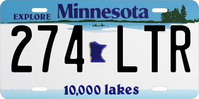 MN license plate 274LTR