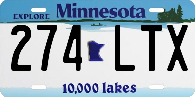MN license plate 274LTX