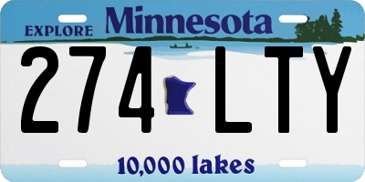 MN license plate 274LTY