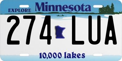 MN license plate 274LUA