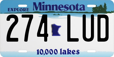 MN license plate 274LUD