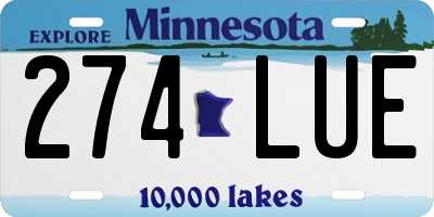 MN license plate 274LUE