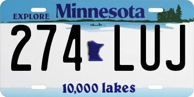 MN license plate 274LUJ