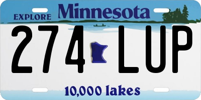 MN license plate 274LUP