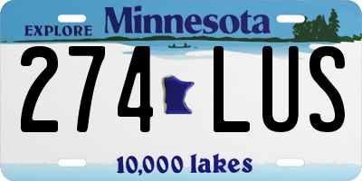 MN license plate 274LUS