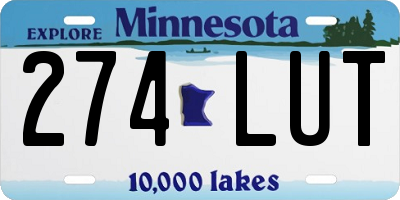 MN license plate 274LUT