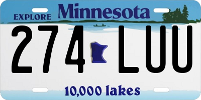 MN license plate 274LUU