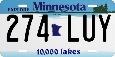 MN license plate 274LUY
