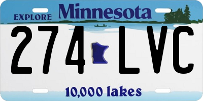 MN license plate 274LVC
