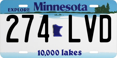 MN license plate 274LVD