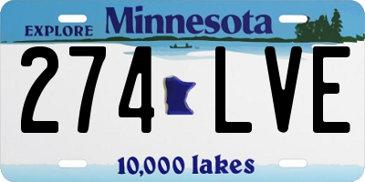 MN license plate 274LVE