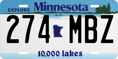 MN license plate 274MBZ