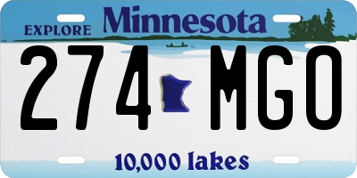 MN license plate 274MGO