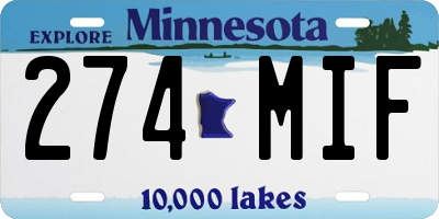MN license plate 274MIF