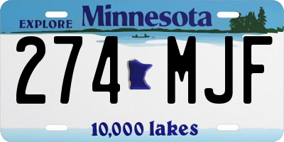MN license plate 274MJF