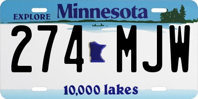 MN license plate 274MJW