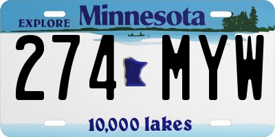 MN license plate 274MYW