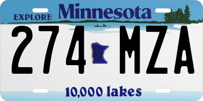 MN license plate 274MZA