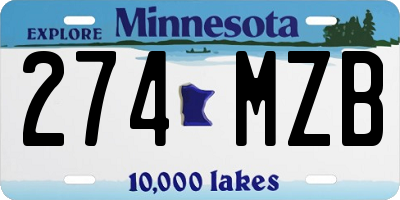 MN license plate 274MZB