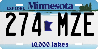 MN license plate 274MZE