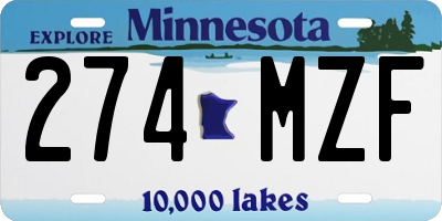 MN license plate 274MZF