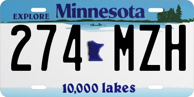 MN license plate 274MZH