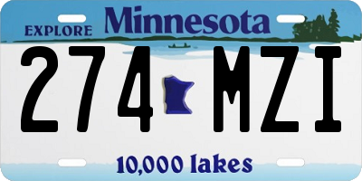MN license plate 274MZI