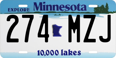 MN license plate 274MZJ