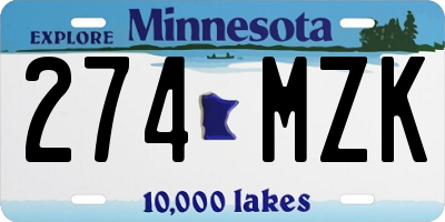 MN license plate 274MZK