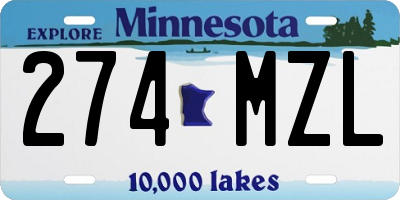 MN license plate 274MZL