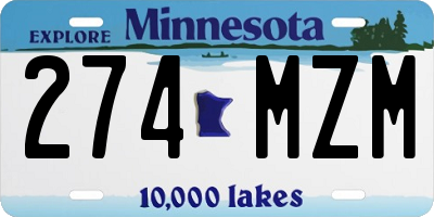 MN license plate 274MZM