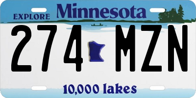 MN license plate 274MZN