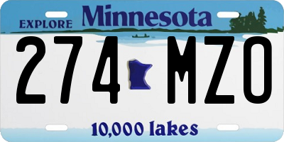 MN license plate 274MZO