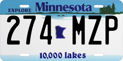 MN license plate 274MZP
