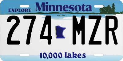 MN license plate 274MZR