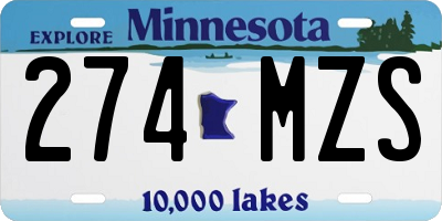 MN license plate 274MZS