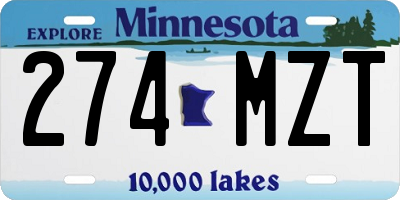 MN license plate 274MZT