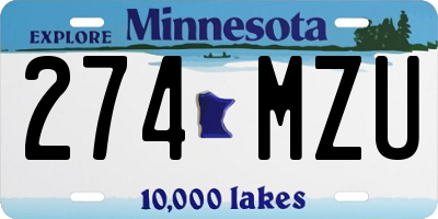 MN license plate 274MZU