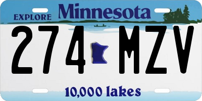MN license plate 274MZV