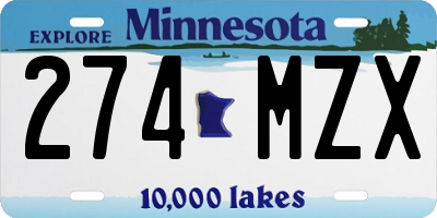 MN license plate 274MZX