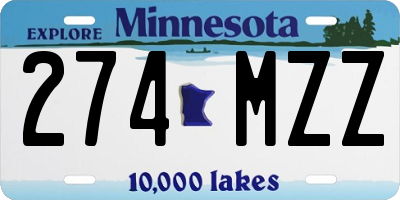 MN license plate 274MZZ