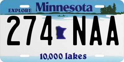 MN license plate 274NAA