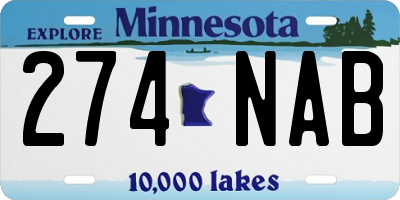 MN license plate 274NAB