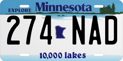 MN license plate 274NAD