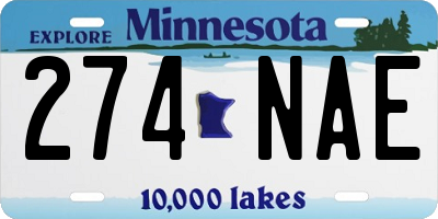 MN license plate 274NAE